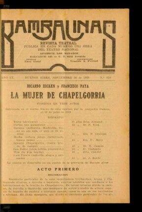 La mujer de Chapelgorria : comedia en tres actos
