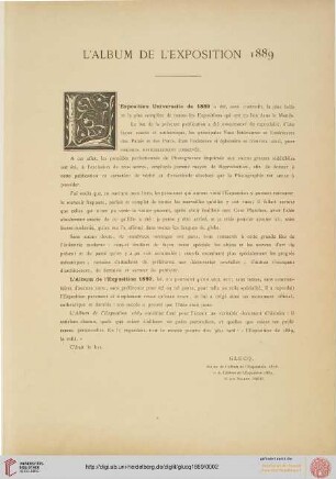 L'album de l'exposition 1889 (Glucq)