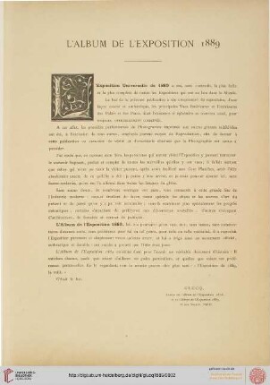 L'album de l'exposition 1889 (Glucq)