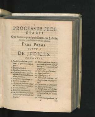 Caput I. De Iudiciis.
