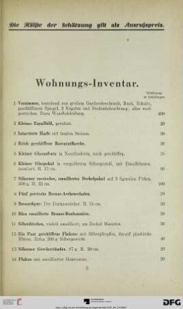 Auktionstag : Mittwoch, den 23. September 1936, ab 3 Uhr nachmittags (Nr. 1-191)