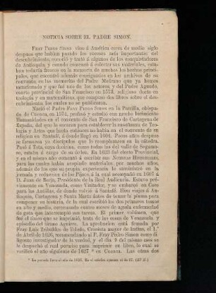 Noticia sobre el padre Simón.