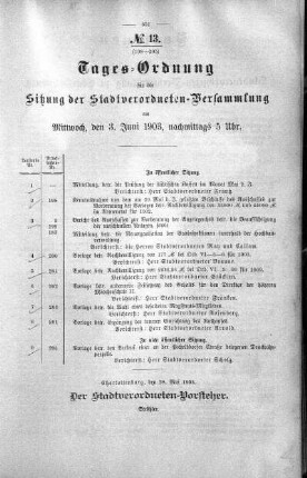 Tages-Ordnung, 03. Juni 1903
