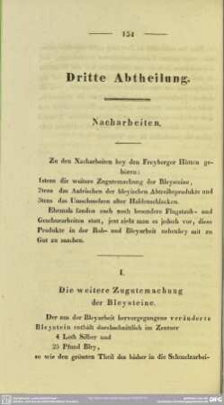 Dritte Abtheilung. Nacharbeiten