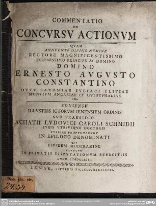Commentatio De Concursu Actionum