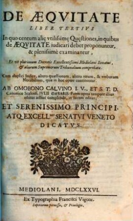 De Aequitate Tractatus novus, 3