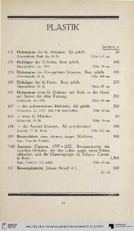 Plastik (Nr. 157-167)