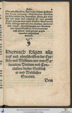Auff- und uberschrifften der Episteln
