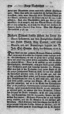 Kritische Theorie des Textes des Neuen Testaments.
