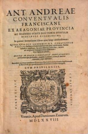 In quatuor sententiarum libros opus