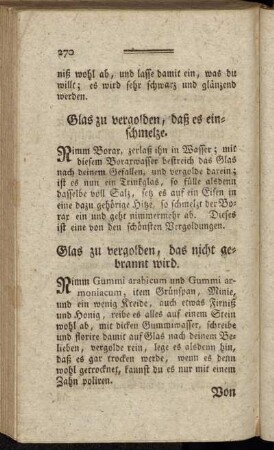 Glas zu vergolden, daß es einschmelze