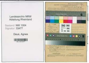 Entnazifizierung Agnes Deus , geb. 28.03.1900 ()