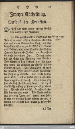 Zweyte Abtheilung. Verlauf der Krankheit