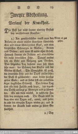 Zweyte Abtheilung. Verlauf der Krankheit