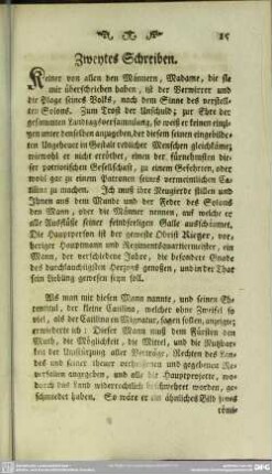 Zweytes Schreiben