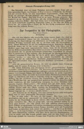 Zur Perspective in der Photographie
