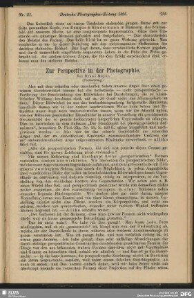 Zur Perspective in der Photographie