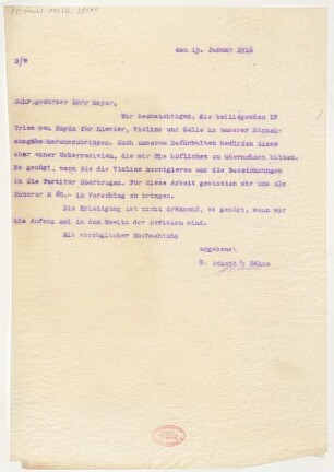 Brief an Fritz Meyer : 15.01.1916