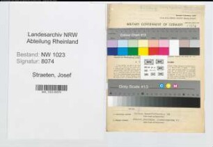 Entnazifizierung Josef Straeten , geb. 27.05.1908 (Installateur)