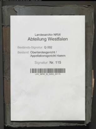 Einrichtung und Dienstführung beim Kreisgericht Wesel