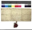 Verleihung einer Wiese in Hünhan an die Witwe Elisabeth Hans durch Johann Wolfgang Schott von Memmelsdorf, Kellerer des Klosters Fulda