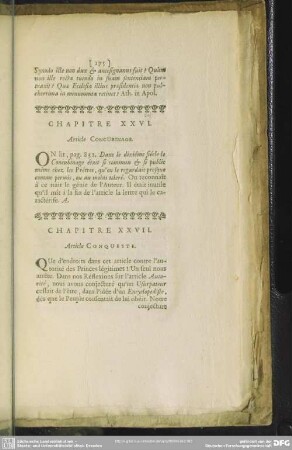 Chapitre XXVII. Article Conqueste
