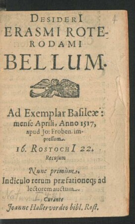 Desideri[i] Erasmi Roterodami Bellum
