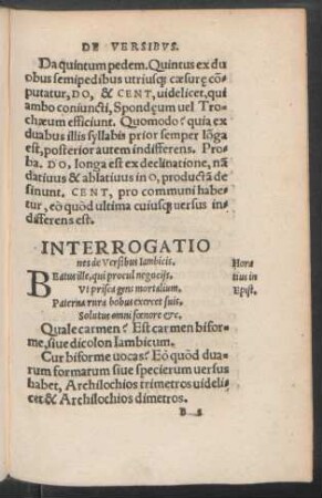 Interrogationes de Versibus Iambicis.