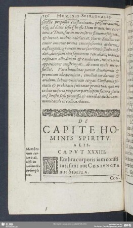 De Capite Hominis Spiritualis. Caput XXXIII.
