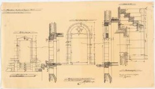 St. Antonius Einsiedler (mit Pfarrhaus), Heggen Erweiterung: Pfarrhaus: Detailzeichnungen im Hofeingang und Haupteingang