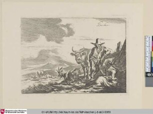 [Der lachende Hirt bei den Planken; Herd talking to seated woman]