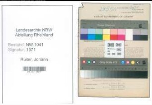 Entnazifizierung Johann De Ruiter , geb. 03.11.1901 (Spinner)