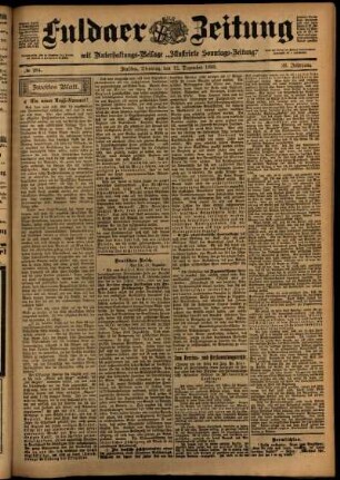 Zweite Ausgabe vom Dienstag, den 12. Dezember 1899.