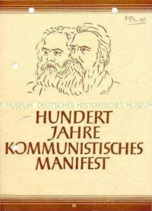Programm einer Veranstaltung zum 100. Jahrestag des "Kommunistischen Manifestes"