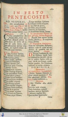In Festo Pentecostes.
