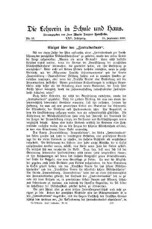 Einiges über den "Zentralverband"
