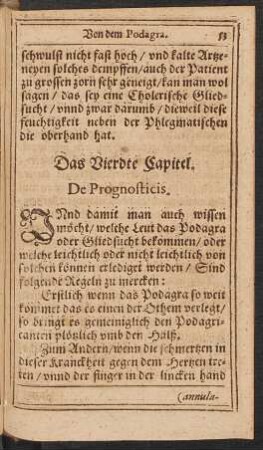 Das Vierdte Capitel. De Prognosticis.