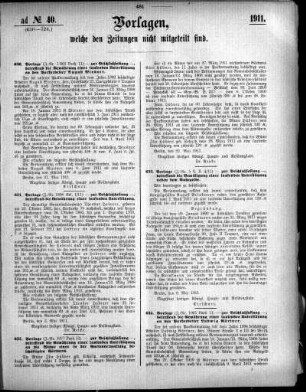 Anlage: ad No.40 (630-724.), Vorlagen, welche den Zeitungen nicht mitgeteilt sind