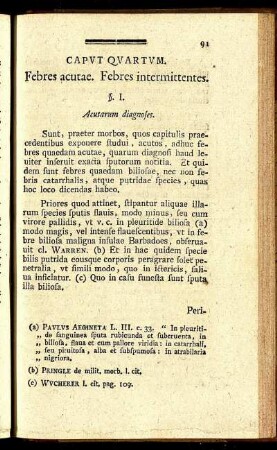 Caput Quartum. Febres acutac. Febres intermittentes.