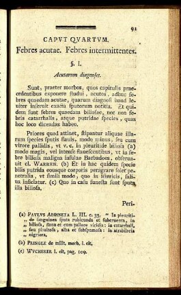 Caput Quartum. Febres acutac. Febres intermittentes.