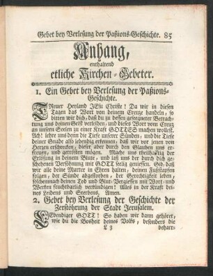 Anhang, enthaltend etliche Kirchen-Gebeter