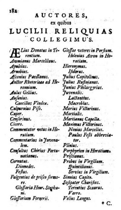 Auctores, ex quibus Lucilii Reliquias Collegimus.