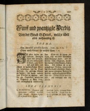 441-459, Fünff und zwanzigste Predig.