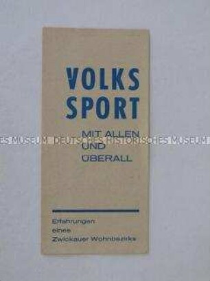 Informationsschrift der Nationalen Front zur Organisation des Volkssports