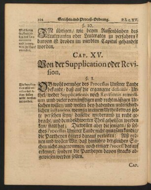 Cap. XV. Von der Supplication oder Revision