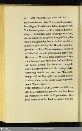 XVIII. Tintorettos Bildnisse