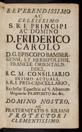 2r-3v, Reverendissimo Ac Celsissimo S. R. I. Principi Ac ...