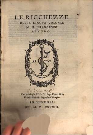 Le ricchezze della lingua volgare