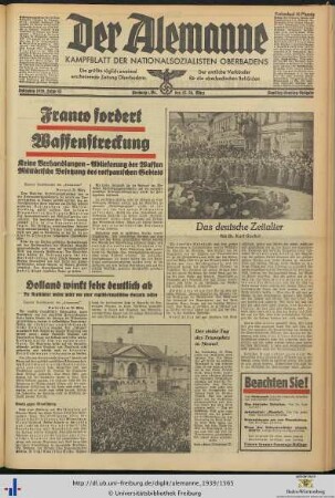 25./26.03.1939 (Samstag/Sonntag-Ausgabe)