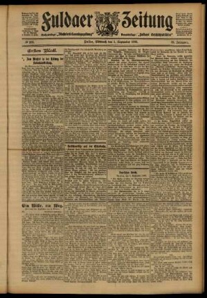 Erste Ausgabe vom Mittwoch, den 05. September 1906.